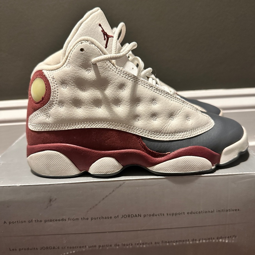 Air Jordan Retro 13 Sneakers | White/Team Red/Flint Grey | Kids SZ 3